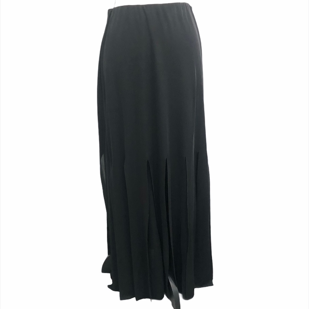 VINTAGE BLACK LILLIE RUBIN CAR WASH BOTTOM ELASTIC WAIST MAXI SKIRT SIZE 10